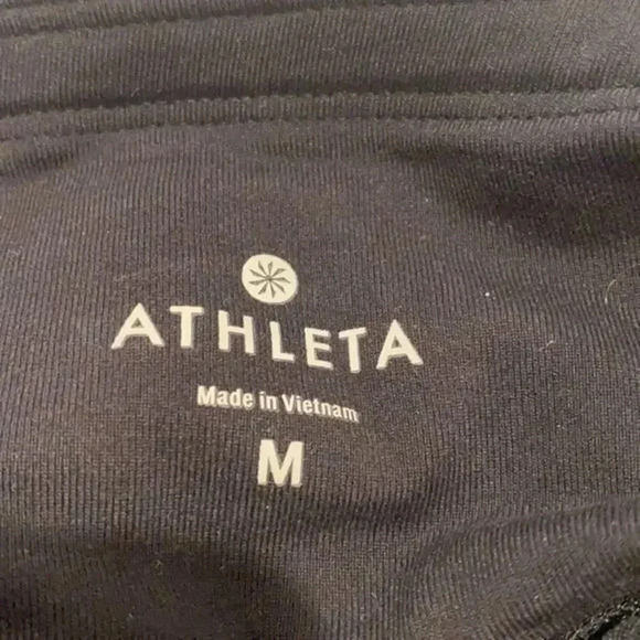 Athleta 9” Hi-Rise Reflective Ruched Mesh Black Skinny Leggings, - Picture 2 of 2